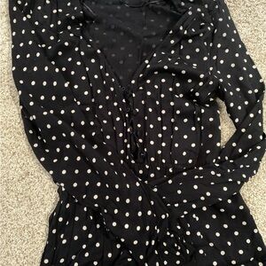 Zara Black and White Polka Dot Maxi Dress